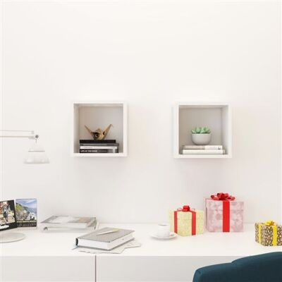 Non communiqué vidaXL Étagères cube murales 2 pcs Blanc 26x15x26 cm Blanc - Publicité Non communiqué vidaXL Étagères cube murales 2 pcs Blanc 26x15x26 cm Blanc - Publicité