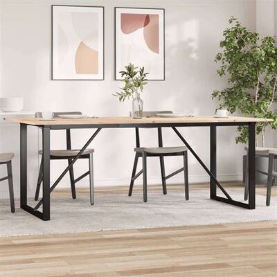 vidaXL - Table à manger en pin massif et fer - 200x100x75 cm - Publicité vidaXL - Table à manger en pin massif et fer - 200x100x75 cm - Publicité
