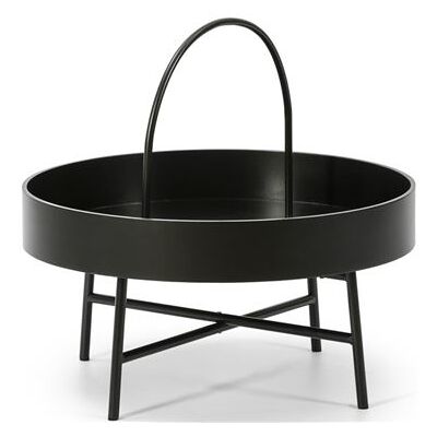 Non communiqué Table Basse Ronde Manila avec Plateau en MDF Noir et Structure métallique Noir Mat Noir - Publicité Non communiqué Table Basse Ronde Manila avec Plateau en MDF Noir et Structure métallique Noir Mat Noir - Publicité