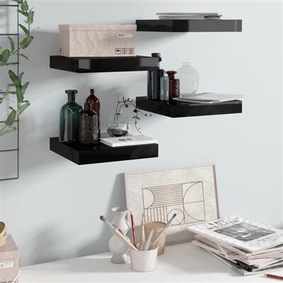 Non communiqué vidaXL Wandschappen zwevend 4 st 23x23,5x3,8 cm MDF hoogglans zwart323762 Noir - Publicité Non communiqué vidaXL Wandschappen zwevend 4 st 23x23,5x3,8 cm MDF hoogglans zwart323762 Noir - Publicité