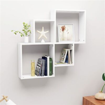 Non communiqué Étagère murale cube Blanc 80x15x78,5 cm Bois d’ingénierie Blanc - Publicité Non communiqué Étagère murale cube Blanc 80x15x78,5 cm Bois d’ingénierie Blanc - Publicité