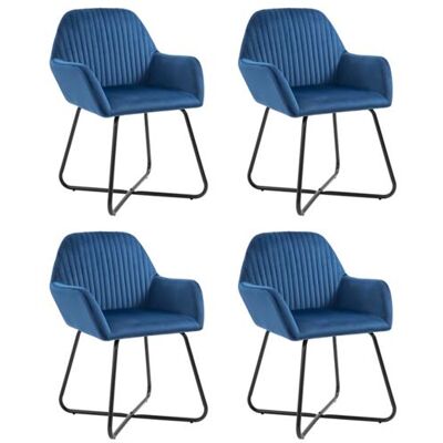 vidaXL Chaises de salle à manger 4 pcs Bleu velours bleu - Publicité vidaXL Chaises de salle à manger 4 pcs Bleu velours bleu - Publicité