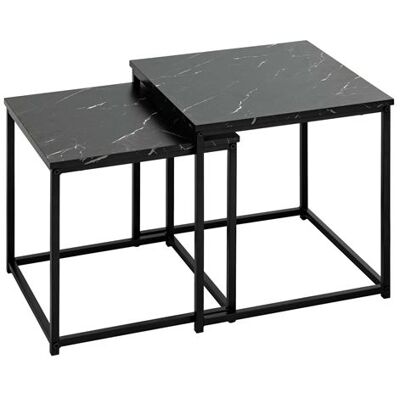 Non communiqué Atmosphera - Duo de tables d'appoint effet marbre - Noir Noir - Publicité Non communiqué Atmosphera - Duo de tables d'appoint effet marbre - Noir Noir - Publicité