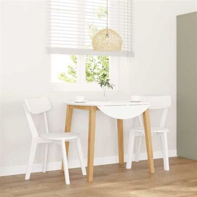 Chaises de salle à manger en bois de caoutchouc blanc vidaXL - Ergonomiques, modernes, 2 pièces - Publicité Chaises de salle à manger en bois de caoutchouc blanc vidaXL - Ergonomiques, modernes, 2 pièces - Publicité
