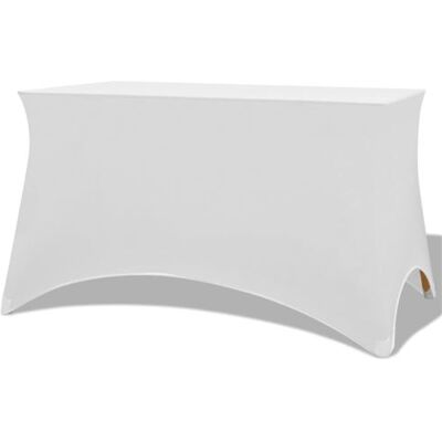 vidaXL Housses extensibles pour table blanches - 2 pièces - Publicité vidaXL Housses extensibles pour table blanches - 2 pièces - Publicité