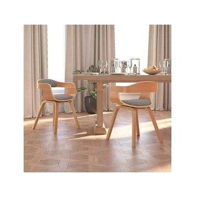 Maisonchic - Chaises de salle à manger en bois courbé et tissu - 2 pièces - Gris taupe - Publicité Maisonchic - Chaises de salle à manger en bois courbé et tissu - 2 pièces - Gris taupe - Publicité
