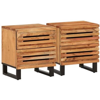 Non communiqué vidaXL Tables de chevet 2 pcs 40x34x46 cm bois d'acacia massif377429 Marron - Publicité Non communiqué vidaXL Tables de chevet 2 pcs 40x34x46 cm bois d'acacia massif377429 Marron - Publicité