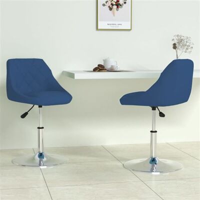 Ensemble de 2 chaises de salle à manger pivotantes en velours bleu VidaXL - Publicité Ensemble de 2 chaises de salle à manger pivotantes en velours bleu VidaXL - Publicité