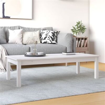 Table basse en pin blanc vidaXL 110x50x30 cm - Table d'appoint - Publicité Table basse en pin blanc vidaXL 110x50x30 cm - Table d'appoint - Publicité