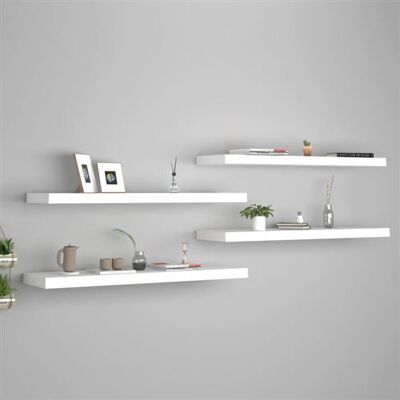 vidaXL Étagères murales flottantes blanches 90x23.5x3.8cm - Étagères - Publicité vidaXL Étagères murales flottantes blanches 90x23.5x3.8cm - Étagères - Publicité