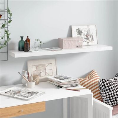 Non communiqué Étagère murale flottante Blanc brillant 120x23,5x3,8 cm MDF Blanc brillant - Publicité Non communiqué Étagère murale flottante Blanc brillant 120x23,5x3,8 cm MDF Blanc brillant - Publicité