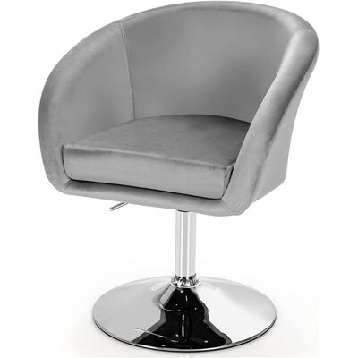 Non communiqué Giantex Chaise d'appoint Pivotante en Velours Moderne, Fauteuil de Bureau réglable en Hauteur Éponge Élastique, Base Galvanisée Charge 125kg, Gris Gris - Publicité Non communiqué Giantex Chaise d'appoint Pivotante en Velours Moderne, Fauteuil de Bureau réglable en Hauteur Éponge Élastique, Base Galvanisée Charge 125kg, Gris Gris - Publicité