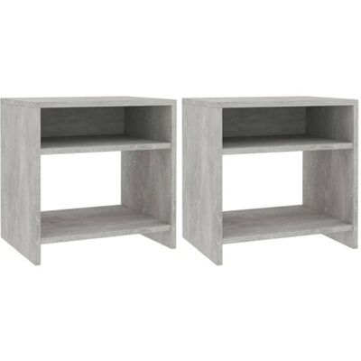 vidaXL Tables de Nuit 2 pcs Gris - Tables de Nuit - Publicité vidaXL Tables de Nuit 2 pcs Gris - Tables de Nuit - Publicité