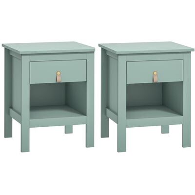 Non communiqué Lot de 2 chevets tables de nuit - tiroir, niche - dim. 45 x 40 x 55 cm - poignée PU métal doré vert Vert - Publicité Non communiqué Lot de 2 chevets tables de nuit - tiroir, niche - dim. 45 x 40 x 55 cm - poignée PU métal doré vert Vert - Publicité