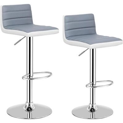 Non communiqué Lot de 2 Tabourets de Bar, Revêtement en PU, Rotatif sur 360°, Hauteur Réglable 78-98 CM, Cadre en Acier, Blanc et Gris Gris - Publicité Non communiqué Lot de 2 Tabourets de Bar, Revêtement en PU, Rotatif sur 360°, Hauteur Réglable 78-98 CM, Cadre en Acier, Blanc et Gris Gris - Publicité