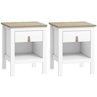 Non communiqué Lot de 2 chevets tables de nuit - tiroir, niche - dim. 45 x 40 x 55 cm - poignée PU métal doré blanc Blanc - Publicité Non communiqué Lot de 2 chevets tables de nuit - tiroir, niche - dim. 45 x 40 x 55 cm - poignée PU métal doré blanc Blanc - Publicité