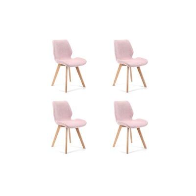 Non communiqué Lot de 4 chaises de salle à manger en tissu AKORD SJ.0159 Rose Rose - Publicité Non communiqué Lot de 4 chaises de salle à manger en tissu AKORD SJ.0159 Rose Rose - Publicité