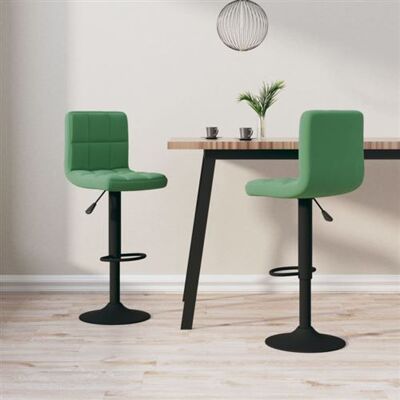 Set de 2 tabourets de bar en velours vert foncé Vidaxl - Publicité Set de 2 tabourets de bar en velours vert foncé Vidaxl - Publicité