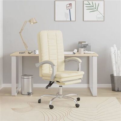 MAISON CHIC Chaise de bureau - Réglable, Reclinable, Crème - Publicité MAISON CHIC Chaise de bureau - Réglable, Reclinable, Crème - Publicité