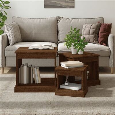 Non communiqué vidaXL Tables basses 3 pcs chêne marron bois d'ingénierie816495 Marron - Publicité Non communiqué vidaXL Tables basses 3 pcs chêne marron bois d'ingénierie816495 Marron - Publicité