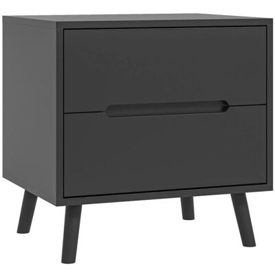 Non communiqué Chevet 2 tiroirs table de nuit style nordique dim. 50 x 40 x 50,5 cm noir Noir - Publicité Non communiqué Chevet 2 tiroirs table de nuit style nordique dim. 50 x 40 x 50,5 cm noir Noir - Publicité