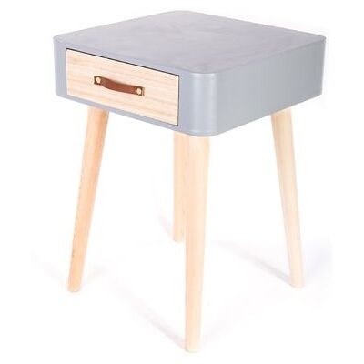 The Home Deco Factory - Table de chevet Scandinave - 1 Tiroir - Gris Gris - Publicité The Home Deco Factory - Table de chevet Scandinave - 1 Tiroir - Gris Gris - Publicité