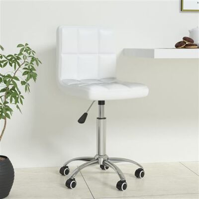 vidaXL Chaise de bureau pivotante blanche en faux cuir - Chaise de bureau - Publicité vidaXL Chaise de bureau pivotante blanche en faux cuir - Chaise de bureau - Publicité