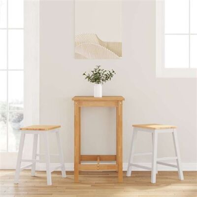 vidaXL Tabourets de bar en bois Hevea - Moderne, Blancs, 2 pcs - Publicité vidaXL Tabourets de bar en bois Hevea - Moderne, Blancs, 2 pcs - Publicité