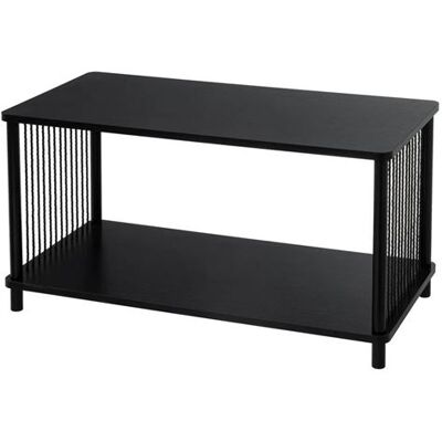 Non communiqué Table basse, table de salon rectangulaire en bois et métal coloris noir - Longueur 80 x Profondeur 40 x Hauteur 41 cm- JUANIO - Noir - Publicité Non communiqué Table basse, table de salon rectangulaire en bois et métal coloris noir - Longueur 80 x Profondeur 40 x Hauteur 41 cm- JUANIO - Noir - Publicité