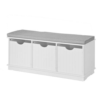 SoBuy Banc d'Entrée avec 3 Paniers et Coussin Multifonctionnel - Blanc Blanc - Publicité SoBuy Banc d'Entrée avec 3 Paniers et Coussin Multifonctionnel - Blanc Blanc - Publicité