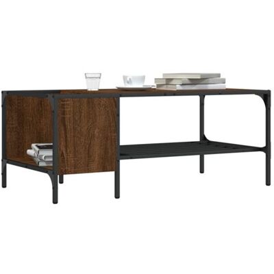 Table basse en chêne marron avec étagère vidaXL - Table de salon - Publicité Table basse en chêne marron avec étagère vidaXL - Table de salon - Publicité