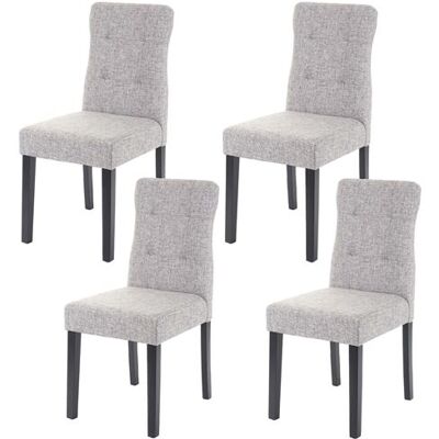 Chaises de salle à manger en plastique/tissu MENDLER - Lot de 4 - HWC-E58 - Publicité Chaises de salle à manger en plastique/tissu MENDLER - Lot de 4 - HWC-E58 - Publicité