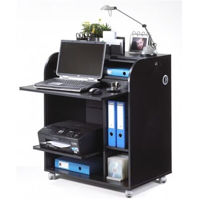 Simmob Bureau Informatique Noir à Roulettes - Fée 217 - L 79.2 x l 53.2 x H 93.8 cm Noir - Publicité Simmob Bureau Informatique Noir à Roulettes - Fée 217 - L 79.2 x l 53.2 x H 93.8 cm Noir - Publicité