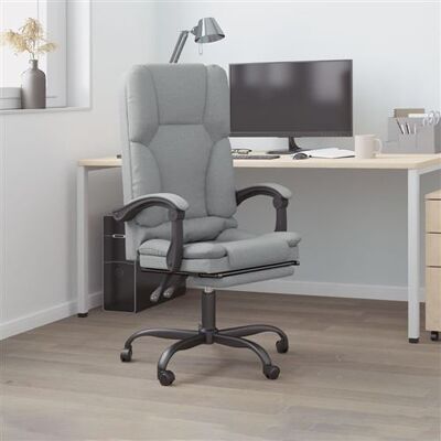 Chaise de Bureau avec Massage - Gris Clair - Publicité Chaise de Bureau avec Massage - Gris Clair - Publicité