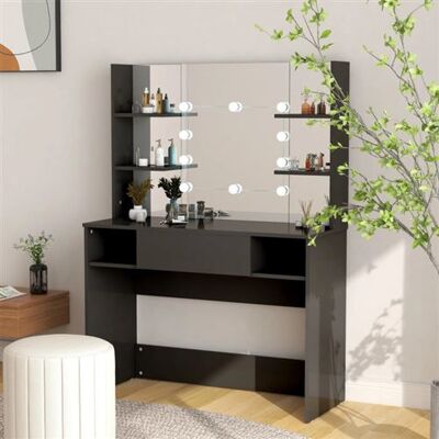 Non communiqué vidaXL Table de maquillage avec éclairage LED 100x40x135 cm MDF Noir331540 Noir - Publicité Non communiqué vidaXL Table de maquillage avec éclairage LED 100x40x135 cm MDF Noir331540 Noir - Publicité