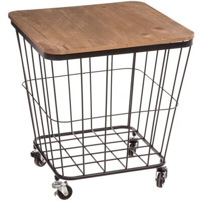 Atmosphera - Jordi - Marron - 39x39x43 cm - Table coffre - Publicité Atmosphera - Jordi - Marron - 39x39x43 cm - Table coffre - Publicité
