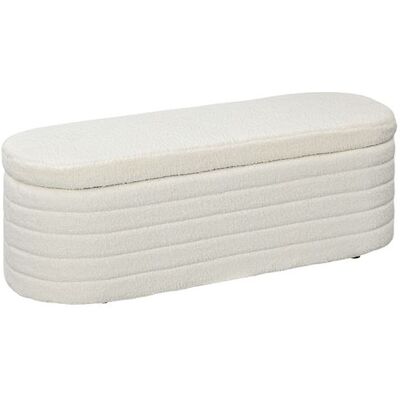Non communiqué Banquette coffre de rangement 2 en 1 - bout de lit - effet laine bouclé crème Crème - Publicité Non communiqué Banquette coffre de rangement 2 en 1 - bout de lit - effet laine bouclé crème Crème - Publicité