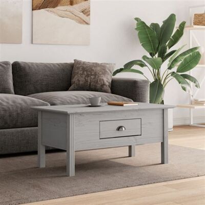 Non communiqué Table basse BODO gris 100x55x46 cm bois de pin massif Gris - Publicité Non communiqué Table basse BODO gris 100x55x46 cm bois de pin massif Gris - Publicité