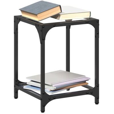 Table basse vidaXL - 30x30x40 cm - Transparent - Acier - Publicité Table basse vidaXL - 30x30x40 cm - Transparent - Acier - Publicité