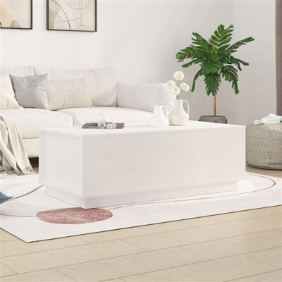 Table basse en pin massif blanc avec plateau relevable - vidaXL - Publicité Table basse en pin massif blanc avec plateau relevable - vidaXL - Publicité