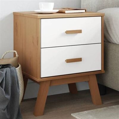 Non communiqué vidaXL Table de chevet OLDEN blanc et marron bois de pin solide 358584 Blanc - Publicité Non communiqué vidaXL Table de chevet OLDEN blanc et marron bois de pin solide 358584 Blanc - Publicité