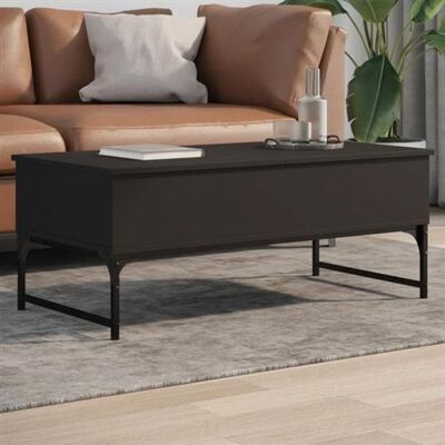 Table basse noire en bois ingénierie et métal vidaXL - Table de salon - Publicité Table basse noire en bois ingénierie et métal vidaXL - Table de salon - Publicité