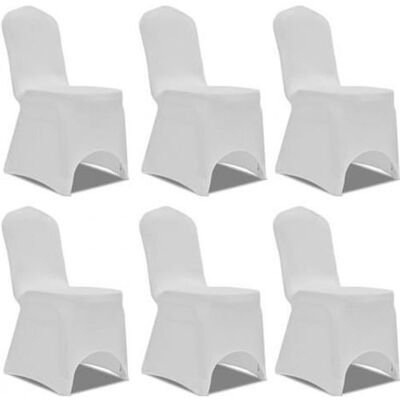 vidaXL 6 housses de chaise blanches - Housses de chaise - Publicité vidaXL 6 housses de chaise blanches - Housses de chaise - Publicité