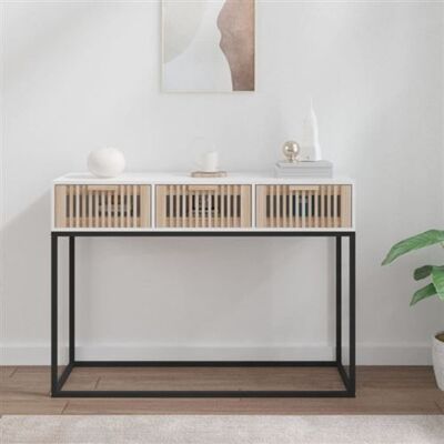 Non communiqué Table console blanc 105x30x75 cm bois d ingénierie et fer Blanc - Publicité Non communiqué Table console blanc 105x30x75 cm bois d ingénierie et fer Blanc - Publicité