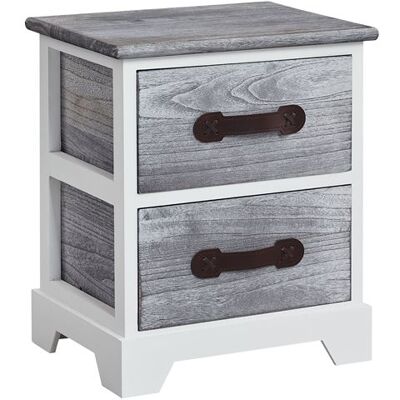 Idimex Table de chevet SALERNO table de nuit 2 tiroirs en bois de paulownia style shabby chic vintage vieilli gris blanc Blanc - Publicité Idimex Table de chevet SALERNO table de nuit 2 tiroirs en bois de paulownia style shabby chic vintage vieilli gris blanc Blanc - Publicité