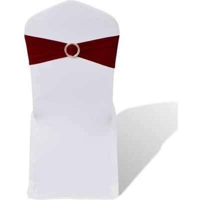 vidaXL 25 pcs Bande Decorative de Chaise Bordeaux Élastique - Type de Chaise - Publicité vidaXL 25 pcs Bande Decorative de Chaise Bordeaux Élastique - Type de Chaise - Publicité