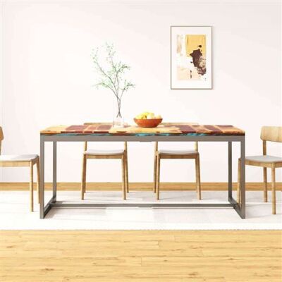 vidaXL Table de salle à manger Bois massif de Sesham et acier 180 cm bois - Publicité vidaXL Table de salle à manger Bois massif de Sesham et acier 180 cm bois - Publicité
