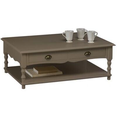 Beaux Meubles - Table Basse Taupe - Taupe - 2 tiroirs coulissants - coffee table - Publicité Beaux Meubles - Table Basse Taupe - Taupe - 2 tiroirs coulissants - coffee table - Publicité