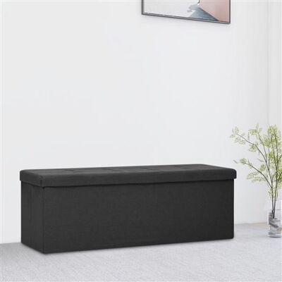 vidaXL Banc de rangement pliable - aspect lin noir - Banc de rangement - Publicité vidaXL Banc de rangement pliable - aspect lin noir - Banc de rangement - Publicité