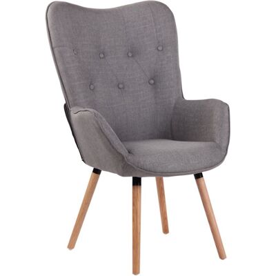 Non communiqué Chaise Lounge Ashford en Tissu - Chaise Fauteuil avec Accoudoirs - Piètement en Bois de Chêne Nature - Couleur Gris Gris - Publicité Non communiqué Chaise Lounge Ashford en Tissu - Chaise Fauteuil avec Accoudoirs - Piètement en Bois de Chêne Nature - Couleur Gris Gris - Publicité